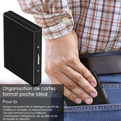 Porte-cartes RFID en acier inoxydable avec 10 compartiments