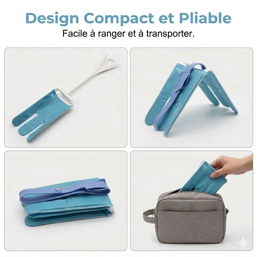 Enfile-chaussettes rigide avec sangles de tirage