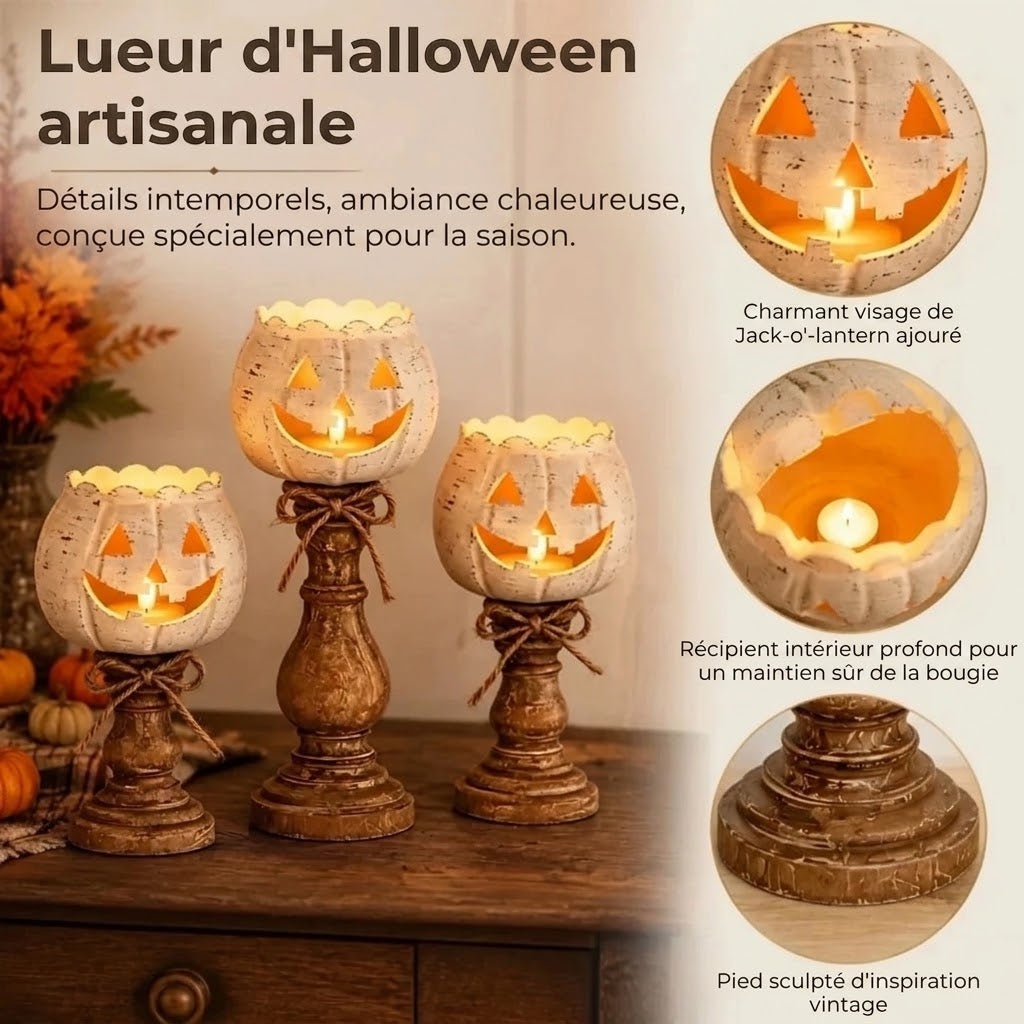 Bougeoir citrouille pour Halloween