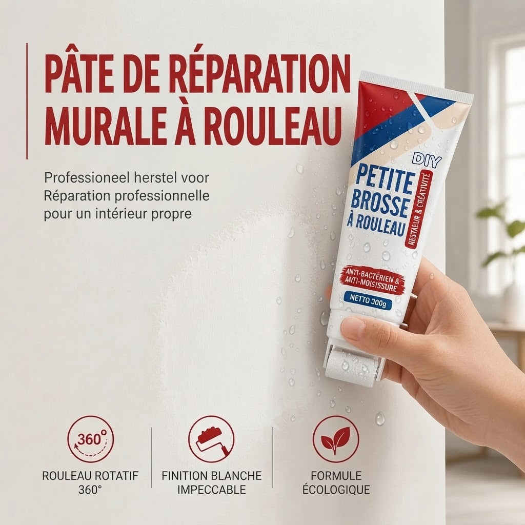 Pâte de réparation murale étanche avec rouleau