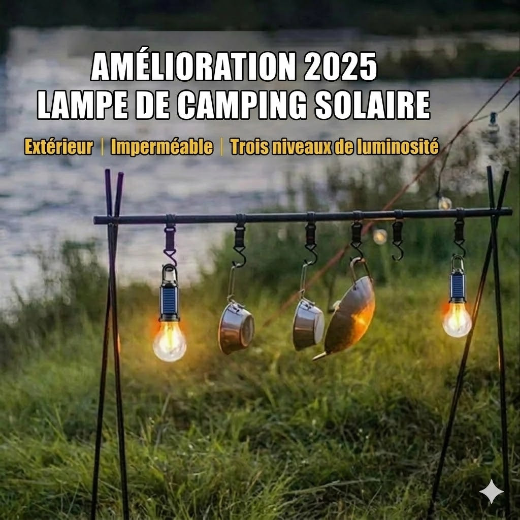 Lampe de tente solaire (Lanterne de camping LED rechargeable par USB)