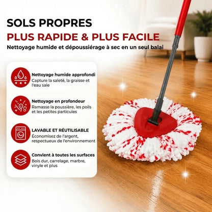 Tête de balai triangulaire en microfibre