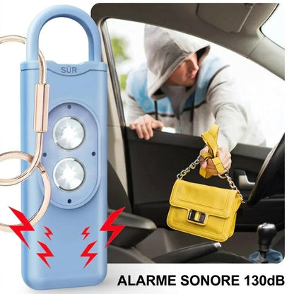 Alarme personnelle rechargeable avec lampe de poche et sirène de 130 dB