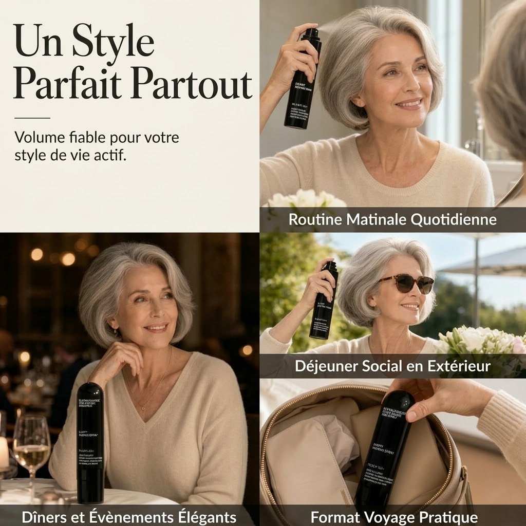 Spray volumisant parfum pêche pour cheveux fins