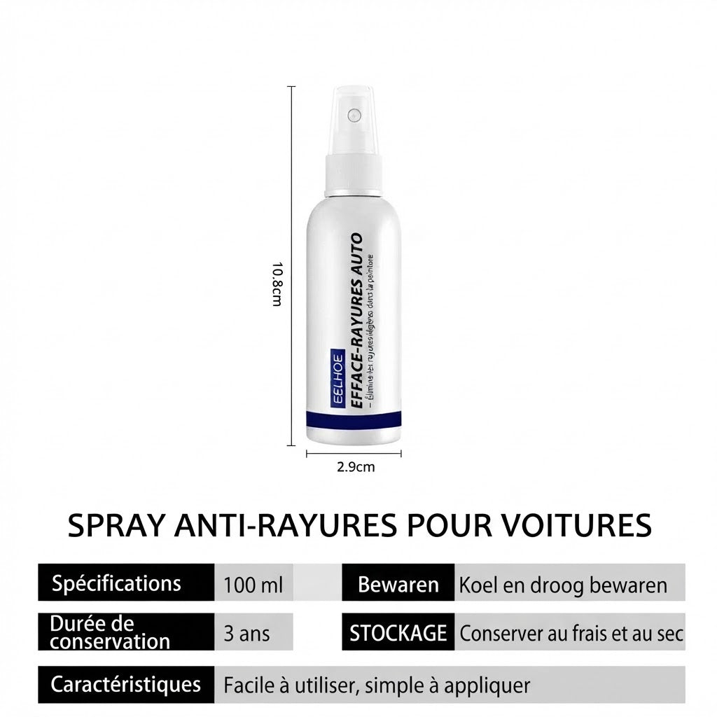 Spray anti-rayures pour voiture 100 ml