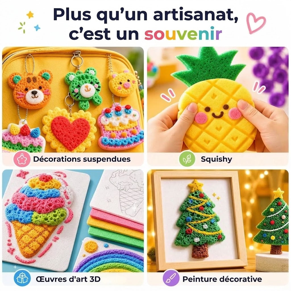Set de stylos artistiques 3D en relief avec texture micro-mousse