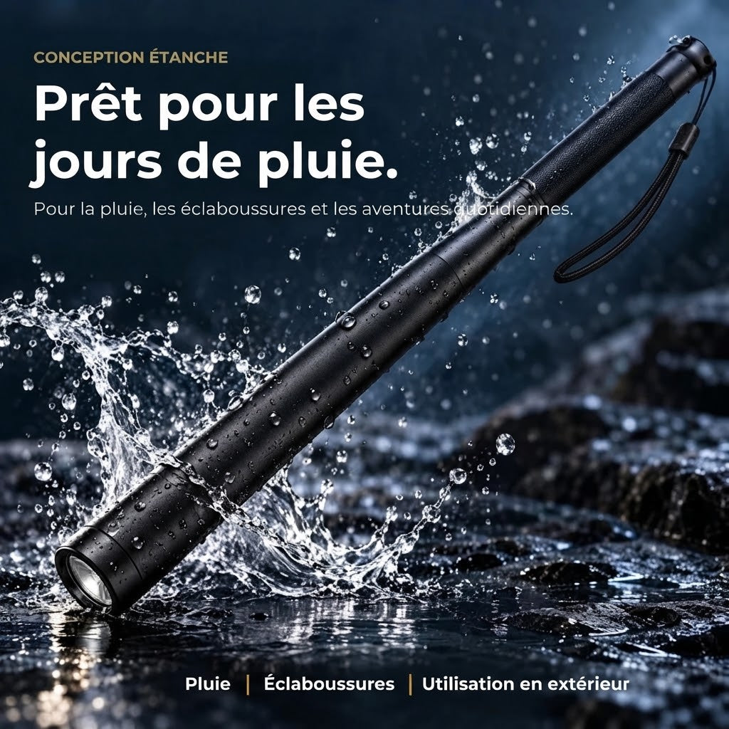 Batte de baseball en aluminium avec lampe torche
