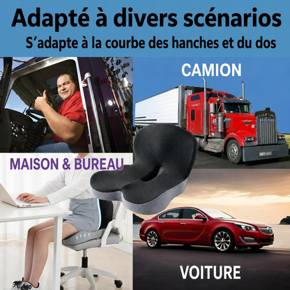 Coussin de siège antidérapant en mousse à mémoire de forme