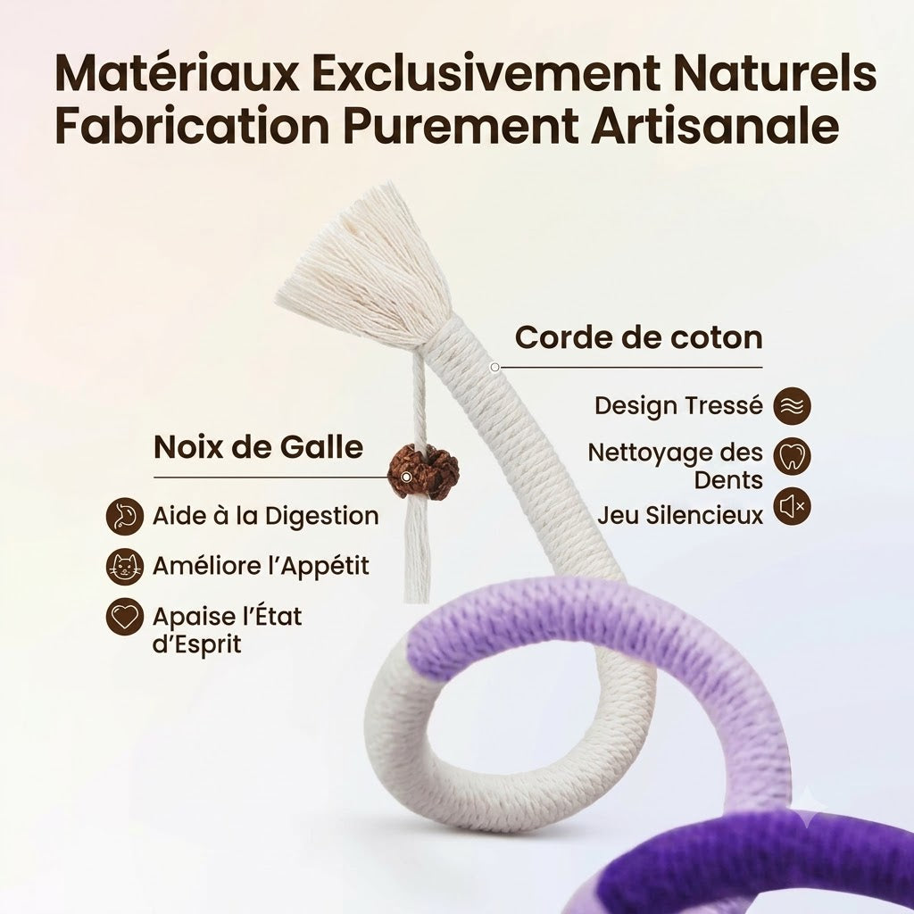 Jouet en corde à mâcher pour chat