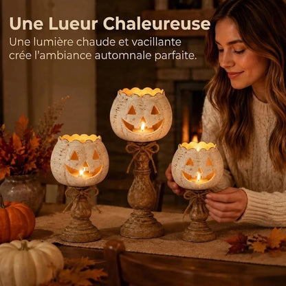 Bougeoir citrouille pour Halloween