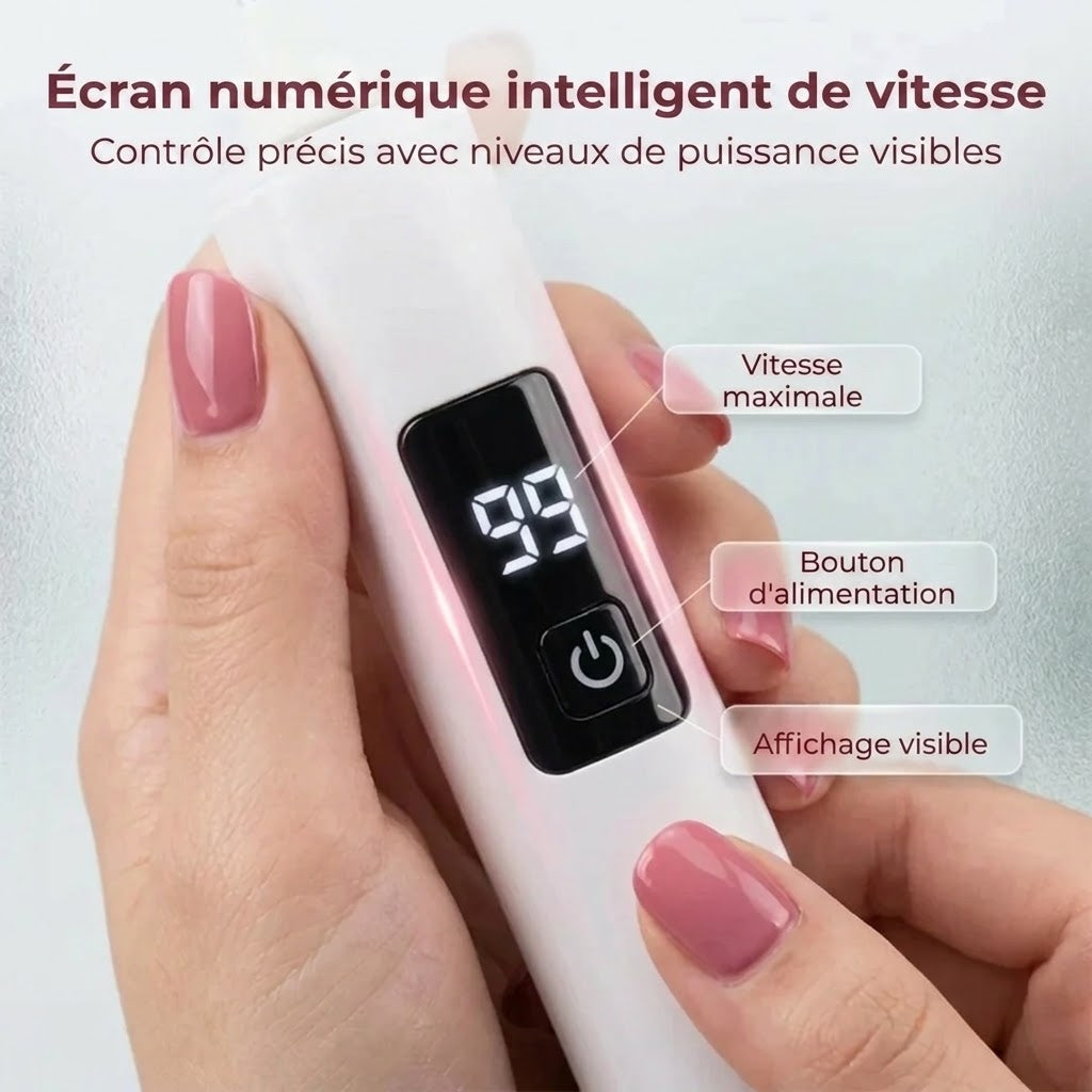 Ponceuse à ongles électrique avec réglage numérique de la vitesse