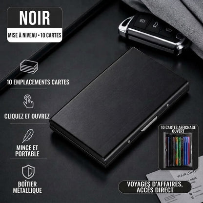 Porte-cartes RFID en acier inoxydable avec 10 compartiments
