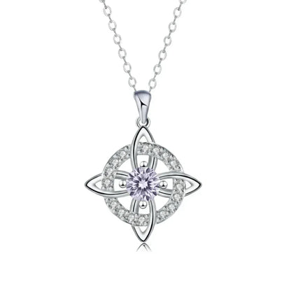 Collier avec nœud de sorcière et pierre de naissance