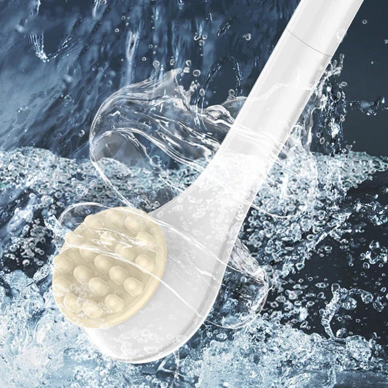 Brosse de bain électrique exfoliante à long manche avec moteur puissant pour un nettoyage en profondeur