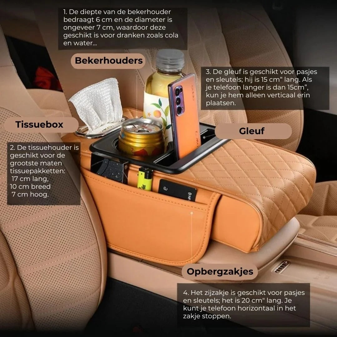 Organiseur 5 en 1 pour console centrale de voiture