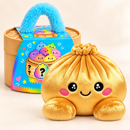 Peluches squishy Dumpling avec panier vapeur