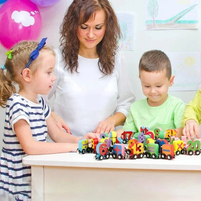 Train magnétique de chiffres en coffret