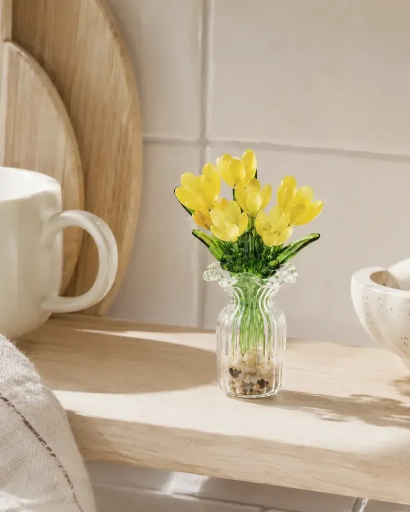 Ljuva Evighet mini-vases en verre faits main avec fleurs