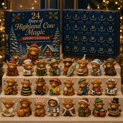 Calendrier de l’Avent 4 jours avec vache Highland
