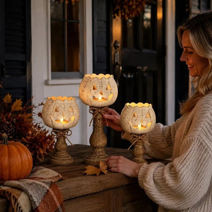 Bougeoir citrouille pour Halloween