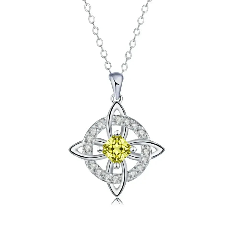 Collier avec nœud de sorcière et pierre de naissance