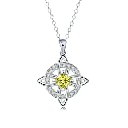 Collier avec nœud de sorcière et pierre de naissance