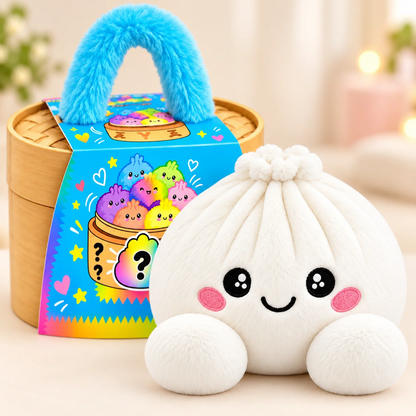 Peluches squishy Dumpling avec panier vapeur