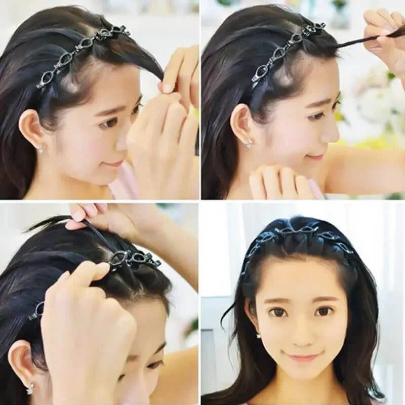 Bandeau Tressé avec Pince à Cheveux