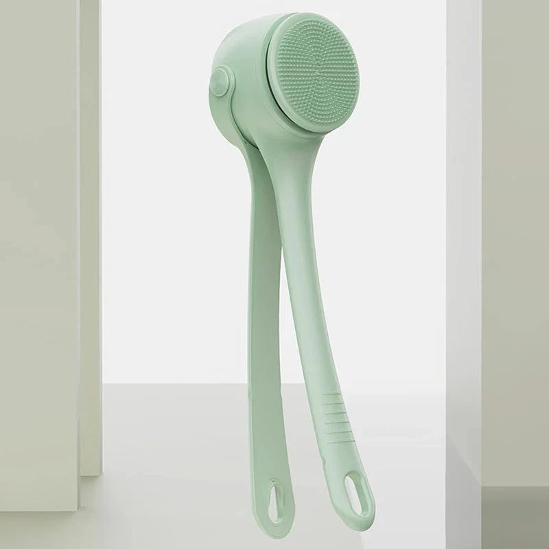 Brosse de bain électrique exfoliante à long manche avec moteur puissant pour un nettoyage en profondeur