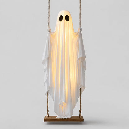 Balançoire fantôme suspendue avec éclairage LED pour Halloween