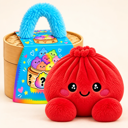Peluches squishy Dumpling avec panier vapeur