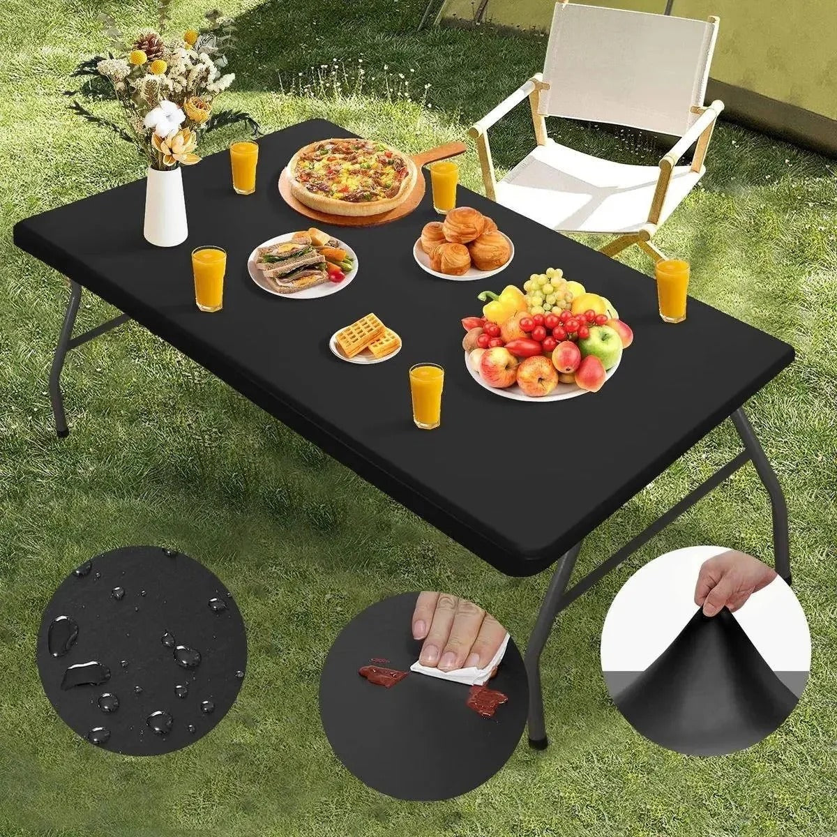 Housse de table extensible – convient pour tables de 120, 180 et 240 cm