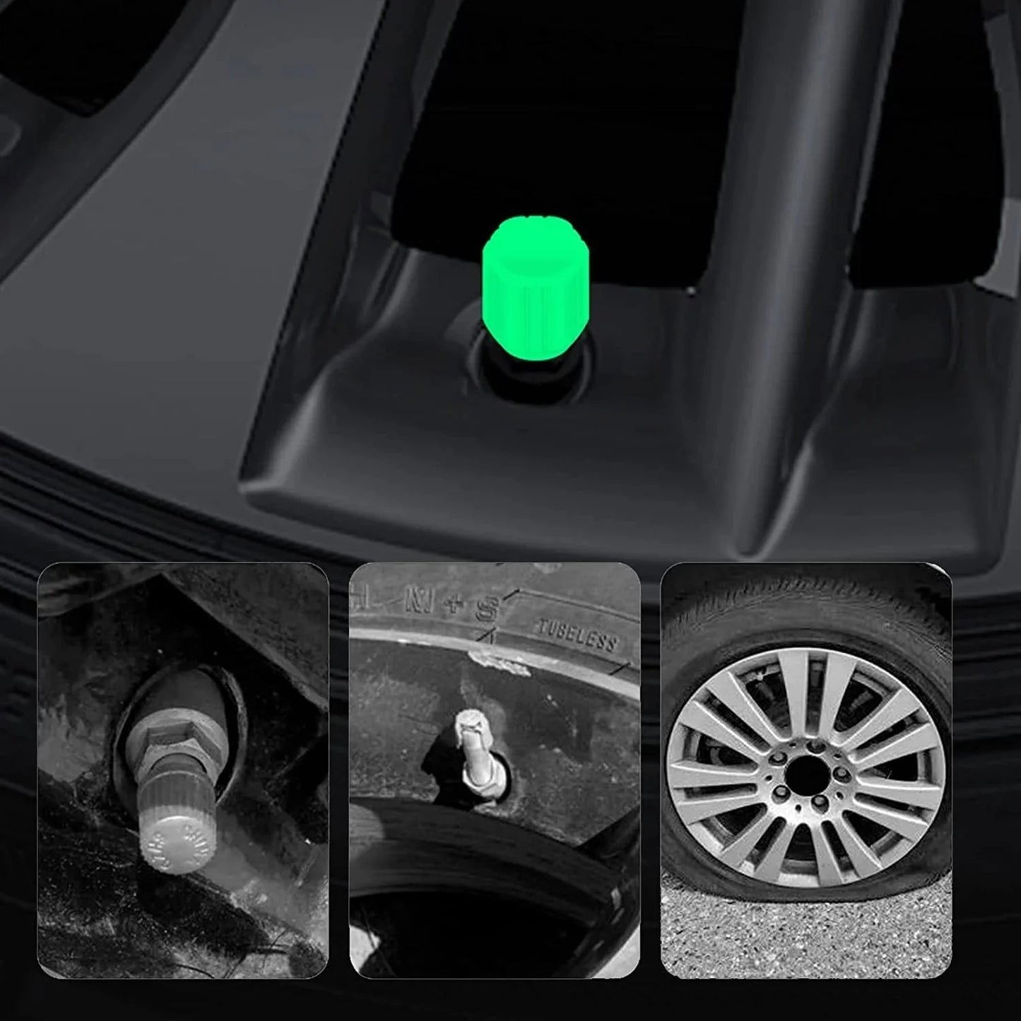 Bouchons de valve lumineux pour voiture et vélo