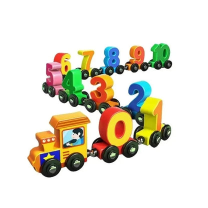 Train magnétique de chiffres en coffret
