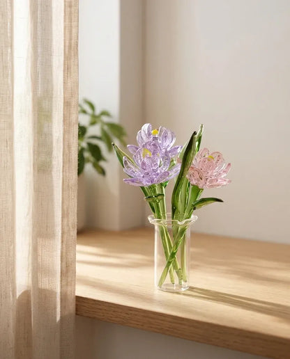 Ljuva Evighet mini-vases en verre faits main avec fleurs