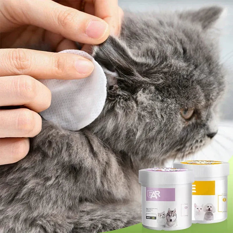 Lingettes sans alcool pour les yeux et les oreilles des animaux