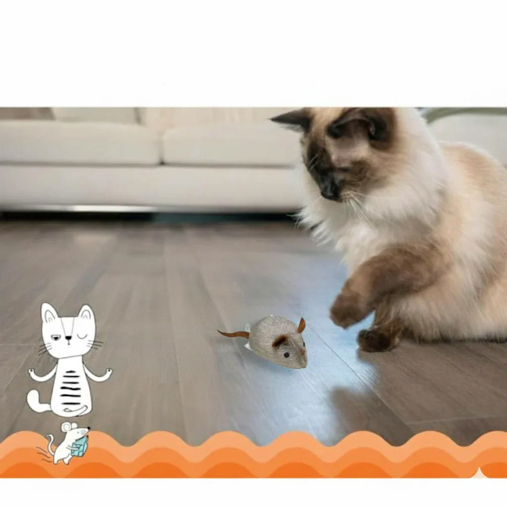 Jouet interactif en peluche réaliste pour chat