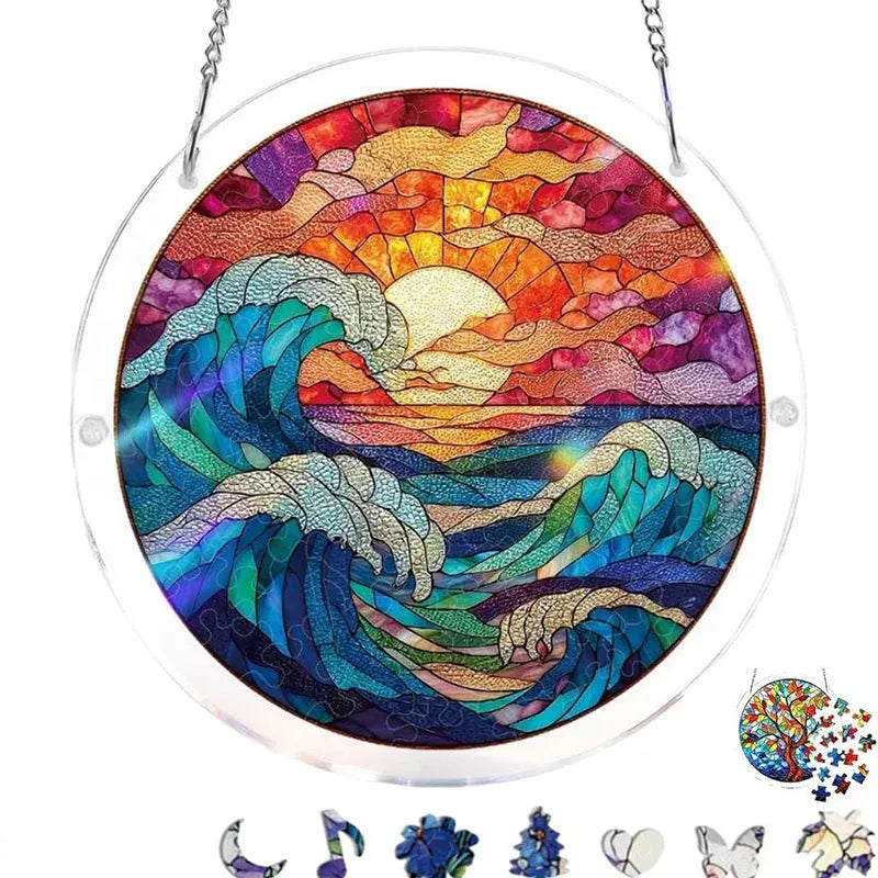Puzzle Suspendu en Acrylique avec Attrape-Soleil de 83 Pièces