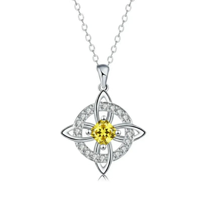 Collier avec nœud de sorcière et pierre de naissance