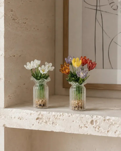 Ljuva Evighet mini-vases en verre faits main avec fleurs