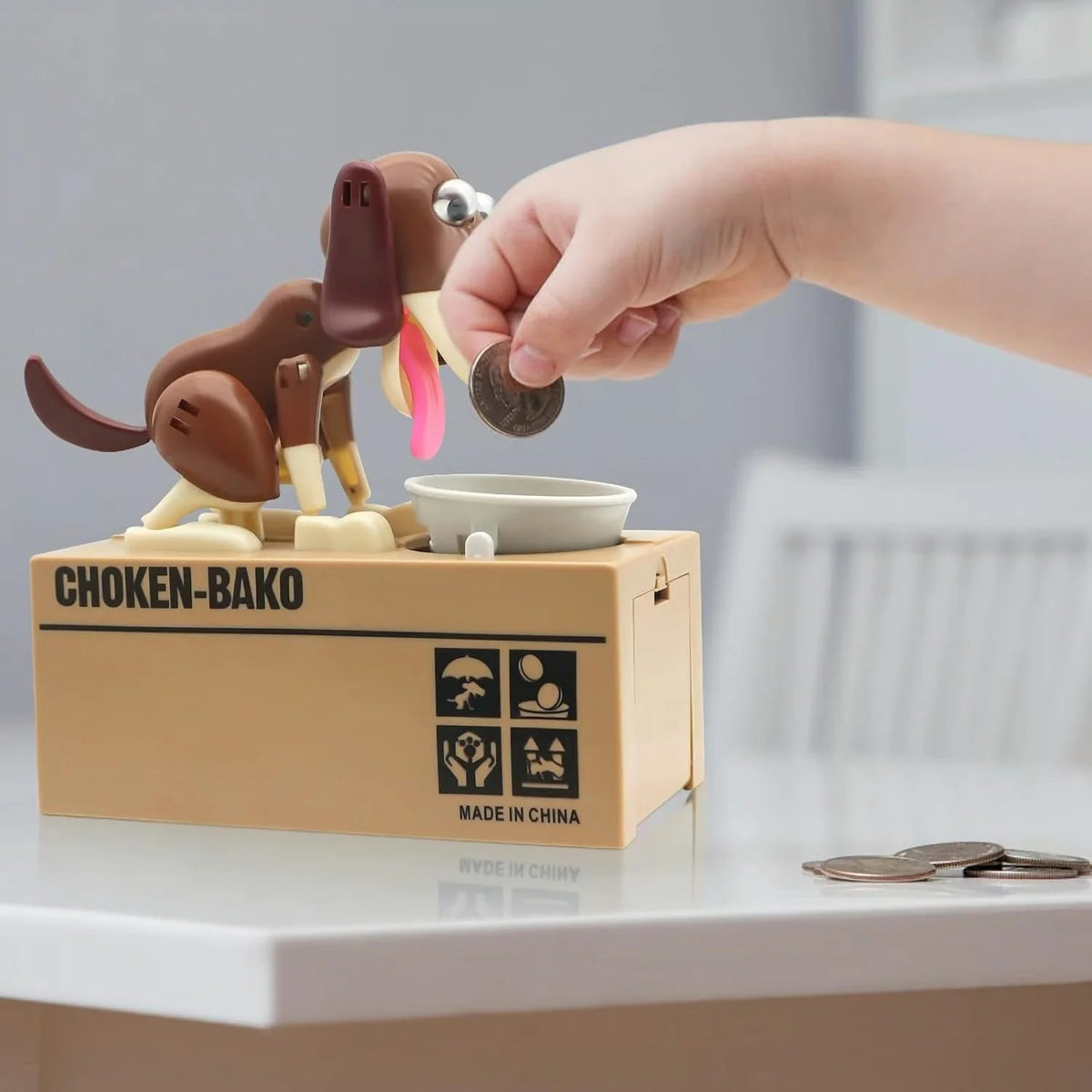 Tirelire chien robot électronique pour enfants