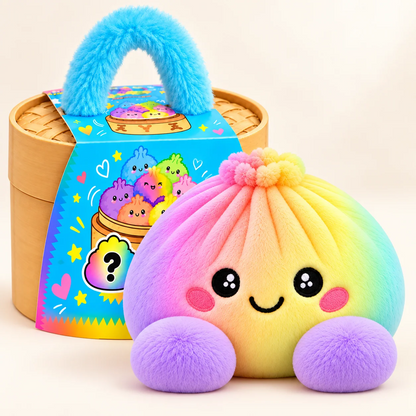 Peluches squishy Dumpling avec panier vapeur