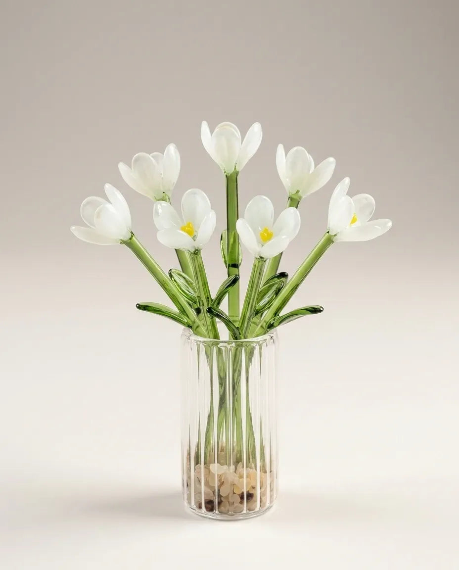 Ljuva Evighet mini-vases en verre faits main avec fleurs