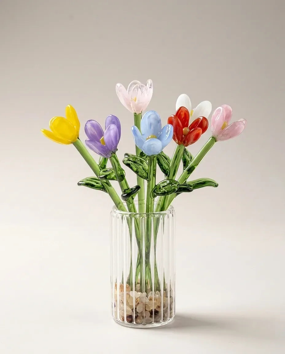Ljuva Evighet mini-vases en verre faits main avec fleurs