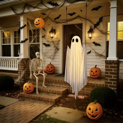 Balançoire fantôme suspendue avec éclairage LED pour Halloween