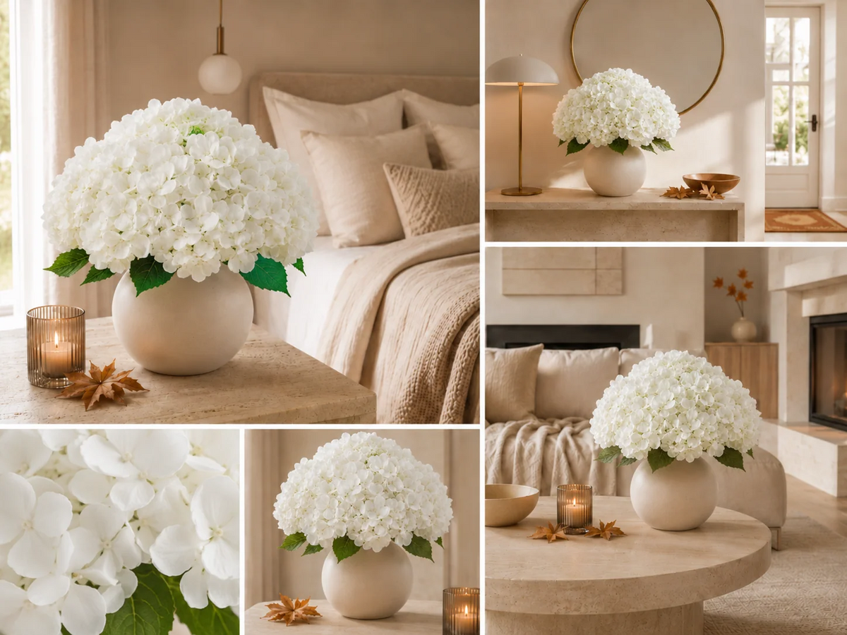 Everbloom hortensias artificiels Real Touch aux couleurs d’automne