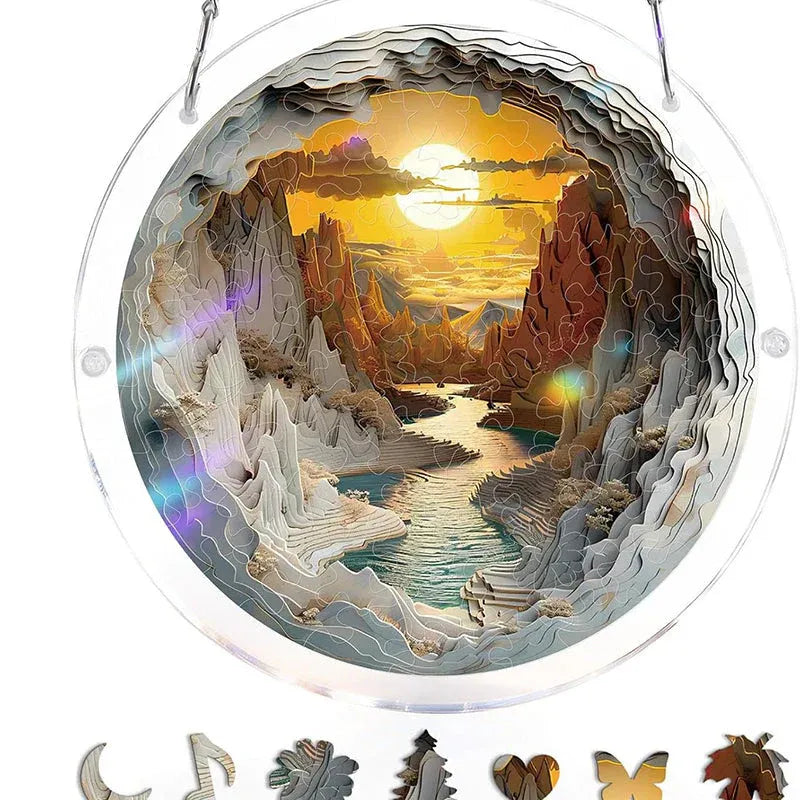 Puzzle Suspendu en Acrylique avec Attrape-Soleil de 83 Pièces