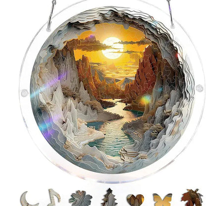 Puzzle Suspendu en Acrylique avec Attrape-Soleil de 83 Pièces