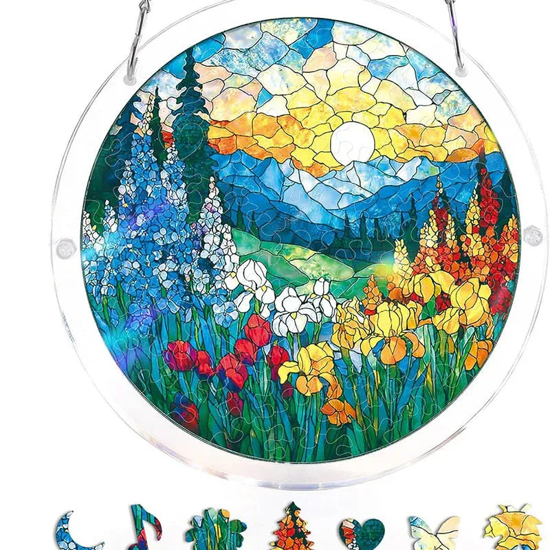 Puzzle Suspendu en Acrylique avec Attrape-Soleil de 83 Pièces