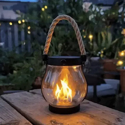 Lanterne solaire d’ambiance avec effet flamme